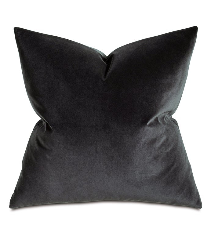 Uma Velvet Decorative Pillow in Teal, Charcoal, Gold & Gray – The